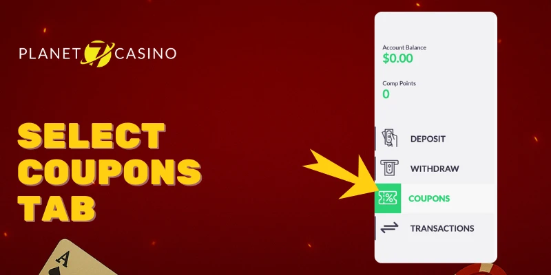 Select Coupons tab